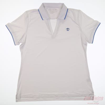 New W/ Logo Womens Peter Millar Polo X-Large XL White MSRP $115