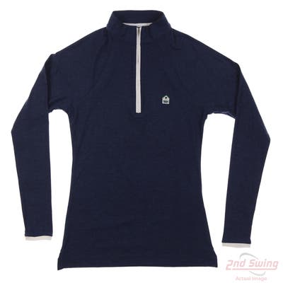 New W/ Logo Womens Peter Millar 1/4 Zip Pullover X-Small XS Navy Blue MSRP $115