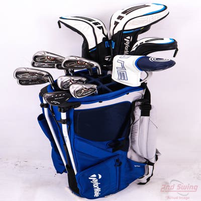 Complete Set of Men's TaylorMade Callaway Odyssey Golf Clubs + TaylorMade Stand Bag - Right Hand Regular Flex Steel Shafts