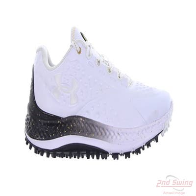 New Mens Golf Shoe Under Armour Curry 1 9.5 White/Black MSRP $150 3027378-101