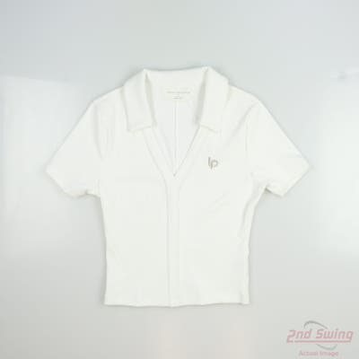 New W/ Logo Womens Travis Mathew Polo Small S White MSRP $130