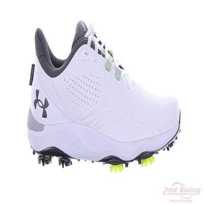 New Mens Golf Shoe Under Armour Drive Pro 9.5 White/Grey MSRP $170 3026918-100