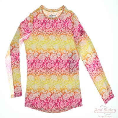 New W/ Logo Womens IBKUL Long Sleeve Small S Multi MSRP $99