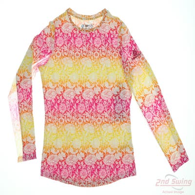 New W/ Logo Womens IBKUL Long Sleeve Medium M Multi MSRP $99