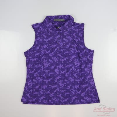 New W/ Logo Womens G-Fore Sleeveless Polo Medium M Purple MSRP $130