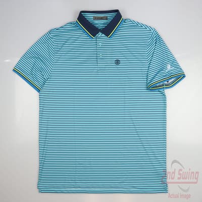 New W/ Logo Mens G-Fore Polo X-Large XL Blue MSRP $135