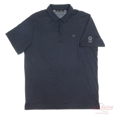 New W/ Logo Mens Travis Mathew Polo X-Large XL Navy Blue MSRP $95