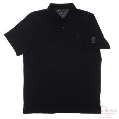 New W/ Logo Mens Travis Mathew Polo XX-Large XXL Black MSRP $95