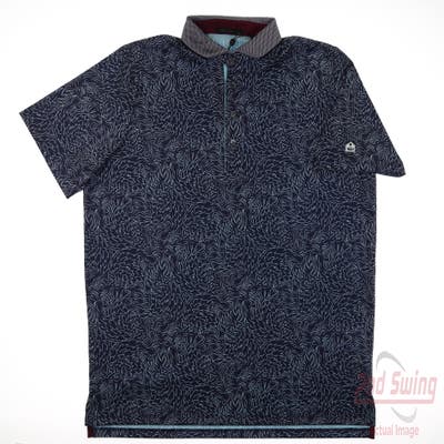 New W/ Logo Mens Greyson Polo X-Large XL Blue MSRP $118