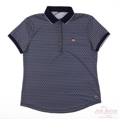 New W/ Logo Womens Greyson Polo Small S Blue MSRP $105