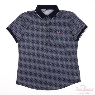 New W/ Logo Womens Greyson Polo X-Small XS Blue MSRP $105