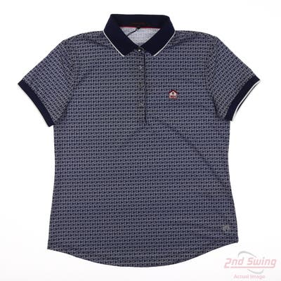 New W/ Logo Womens Greyson Polo Small S Blue MSRP $105