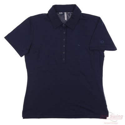 New W/ Logo Womens Travis Mathew Polo Medium M Navy Blue MSRP $80