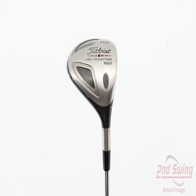 Titleist 980 F Fairway Wood 3 Wood 3W 15° Stock Steel Shaft Graphite Stiff Left Handed 42.25in