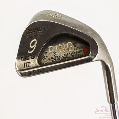 Ping Karsten III Single Iron 9 Iron Stock Steel Shaft Steel Stiff Right Handed Red dot 35.75in