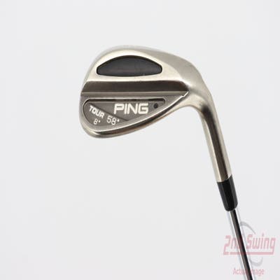 Ping Tour Black Nickel Wedge Lob LW 58° 8 Deg Bounce Stock Steel Wedge Flex Right Handed Black Dot 35.25in