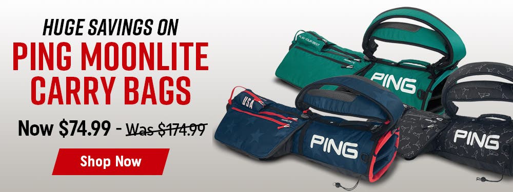 huge savings on ping moonlite carry bags | was $174.99 - now $74.99