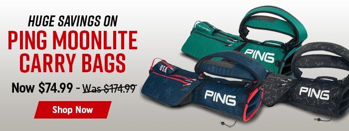 huge savings on ping moonlite carry bags | was $174.99 - now $74.99