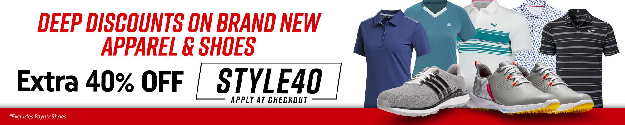 stock up on heavily discounted shoes + apparel | use code "STYLE40" at checkout